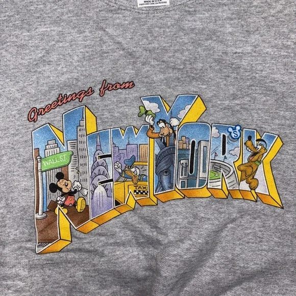 VTG Disney Store Greetings New York Mickey Mouse Small Sweatshirt USA Deadstock - Picture 5 of 9